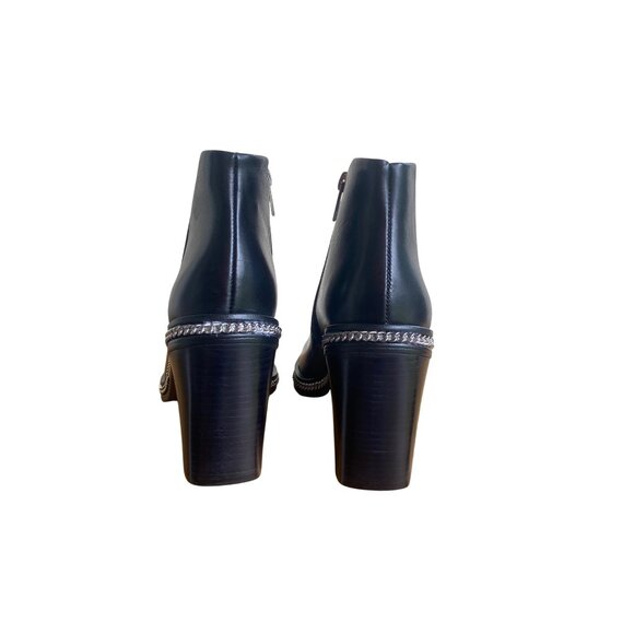 Vince Camuto VC-Bitnny Black Cow Paradise Leather Open Toe Booties Size 9M New - Picture 4 of 15